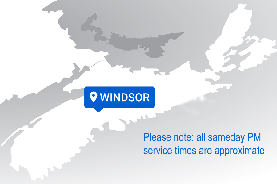 Windsor Approx. Sameday Service Times